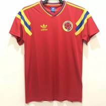 1990 Colombia Away Red Retro Soccer Jersey