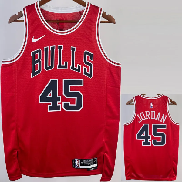 22-23 BULLS JORDAN #45 Red Top Quality Hot Pressing NBA Jersey