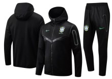 22-23 Brazil Black Hoodie Jacket Tracksuit#F419