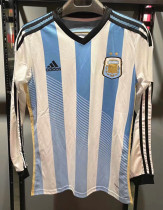 2014 Argentina Home Long Sleeve Retro Soccer Jersey