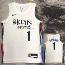 22-23 NETS BRIDGES #1 White City Edition Top Quality Hot Pressing NBA Jersey