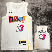 22-23 HEAT ADEBAYO #13 White City Edition Top Quality Hot Pressing NBA Jersey