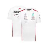 2023 F1 Mercedes White New Pattern Short Sleeve Racing Suit