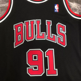 1998 BULLS RODMAN #91 Black Retro Top Quality Hot Pressing NBA Jersey