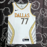 Dallas Maverick DONCIC #77 White 75th Anniversary Top Quality Hot Pressing NBA Jersey