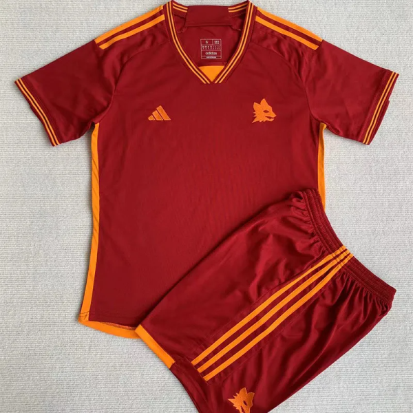 23-24 Roma Home Kids Soccer Jersey