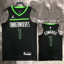 22-23 TIMBERWOLVES EDWAROS #1 Black Top Quality Hot Pressing NBA Jersey (Trapeze Edition)