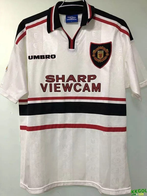 1999 Manchester United White Retro Soccer Jersey