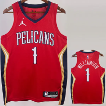 22-23 Pelicans WILLIAMSON #1 Red Top Quality Hot Pressing NBA Jersey (Trapeze Edition)