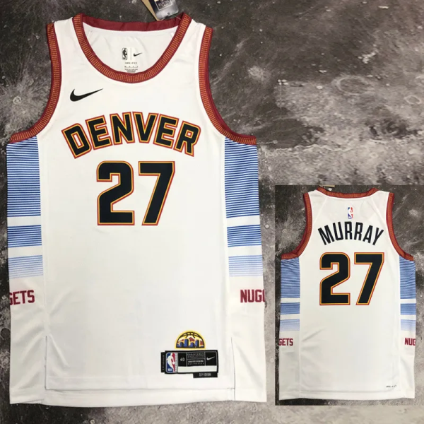 22-23 Nuggets MURRAY #27 White City Edition Top Quality Hot Pressing NBA Jersey