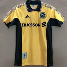 1998-1999 Marseille Away Yellow Retro Soccer Jersey