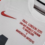 2010-2011 Man Utd UCL Version Away White Retro Soccer Jersey(胸前决赛字)