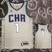 2019 HORNETS BALL #1 Gray Top Quality Hot Pressing NBA Jersey