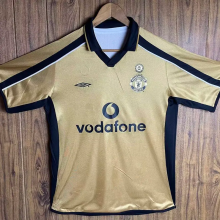 2001-2002 Man Utd 100th Centenary Gold Black Retro Soccer Jersey