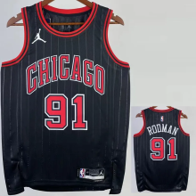 22-23 BULLS RODMAN #91 Black Top Quality Hot Pressing NBA Jersey (Trapeze Edition)