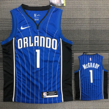 MAGIC McGRADY # 1 Blue Top Quality Hot Pressing NBA Jersey