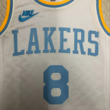 22-23 LAKERS BRYANT #8 White Top Quality Hot Pressing NBA Jersey (Retro Logo)