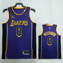 22-23 LAKERS WESTBROOK #0 Purple Top Quality Hot Pressing NBA Jersey (Trapeze Edition)