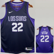 2017-18 SUNS AYTON #22 Royal Blue City Edition Top Quality Hot Pressing NBA Jersey