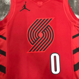 22-23 TRAIL BLAZERS LILLARD #0 Red Top Quality Hot Pressing NBA Jersey (Trapeze Edition)