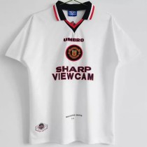 1996-1997 Man Utd Away White Retro Soccer Jersey