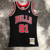 1998 BULLS RODMAN #91 Black Retro Top Quality Hot Pressing NBA Jersey