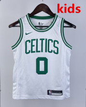 2023 CELTICS TATUM #0 White Top Quality Hot Pressing Kids NBA Jersey