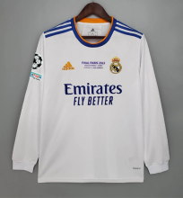 21-22 RMA Home Long sleeves Soccer Jersey