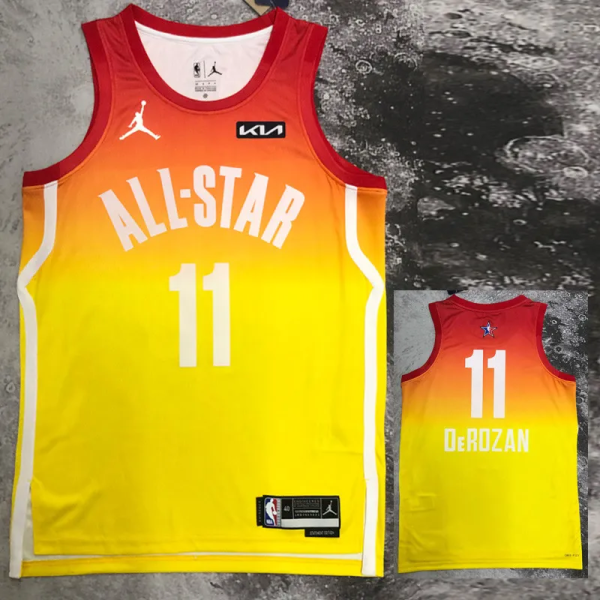 2023 ALL STAR DEROZAN #11 Yellow Top Quality Hot Pressing NBA Jersey