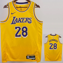 22-23 LAKERS HACHIMURA #28 Yellow Top Quality Hot Pressing NBA Jersey