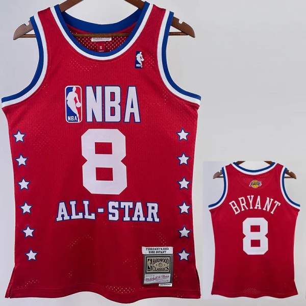 ALL-STAR BRYANT #8 Red Top Quality Hot Pressing NBA Jersey