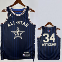 23-24 ALL-STAR ANTETOKOUNMPO #34 Blue Top Quality Hot Pressing NBA Jersey