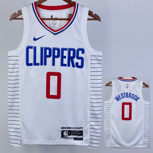 22-23 Clippers WESTBROOK #0 White Top Quality Hot Pressing NBA Jersey