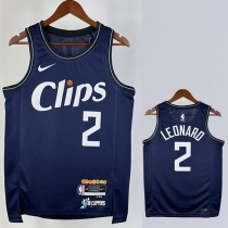 23-24 CLIPPERS LEONARD #2 Dark blue City Edition Top Quality Hot Pressing NBA Jersey