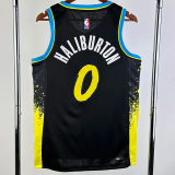 23-24 Indiana Pacers HALLBURTON #0 Black City Edition Top Quality Hot Pressing NBA Jersey