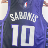 23-24 Kings SABONIS #10 Purple Top Quality Hot Pressing NBA Jersey (Trapeze Edition)飞人版