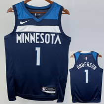 22-23 Timberwolves ANDERSON #1 Blue Top Quality Hot Pressing NBA Jersey