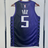 23-24 Kings FOX #5 Purple Top Quality Hot Pressing NBA Jersey (Trapeze Edition)飞人版