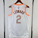 23-24 Sa Spurs LEONARD #2 White City Edition Top Quality Hot Pressing NBA Jersey