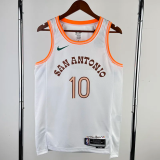 23-24 SA Spurs SOCHAN #10 White City Edition Top Quality Hot Pressing NBA Jersey