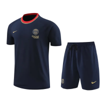 24-25 PSG Royal Blue Training Short Suit (100%Cotton)纯棉