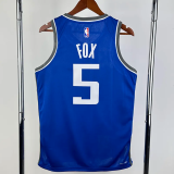 23-24 Kings FOX #5 Blue City Edition Top Quality Hot Pressing NBA Jersey