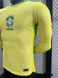 2024 Brazil Home Long sleeves Player Version Soccer Jersey