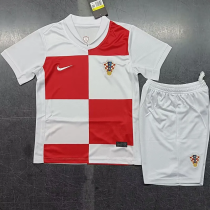 2024 Croatia European Cup Home Kids Soccer Jersey