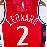 24-25 Clippers LEONARD #2 Red Top Quality Hot Pressing NBA Jersey (Trapeze Edition)