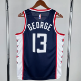 2018-19 Clippers GEORGE #13 Dark Blue City Edition Top Quality Hot Pressing NBA Jersey