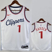 24-25 Clippers HARDEN #1 White City Edition Home Top Quality Hot Pressing NBA Jersey