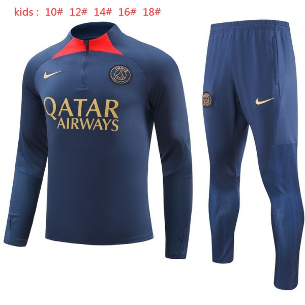 23-24 PSG High Quality Kids Half Pull Tracksuit