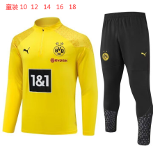 24-25 Dortmund High Quality Kids Half Pull Tracksuit