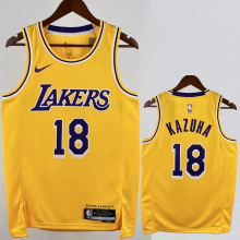 22-23 LAKERS KAZUHA #18 Yellow Top Quality Hot Pressing NBA Jersey